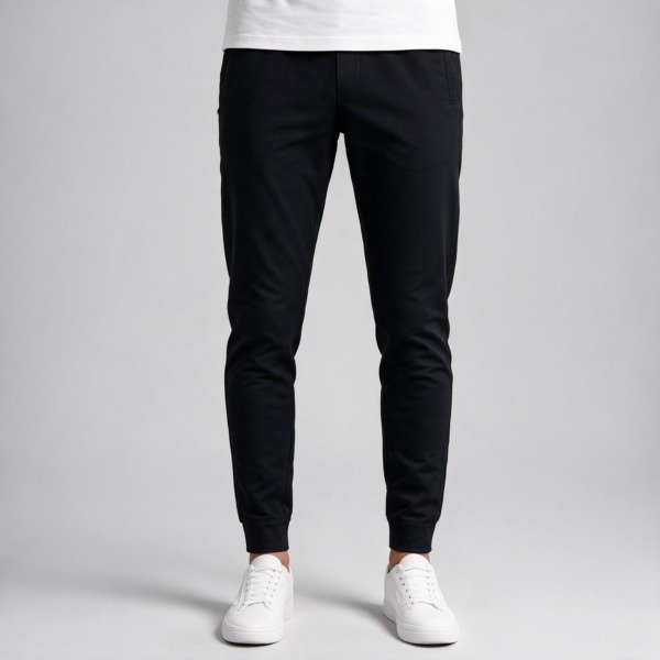 Slim Fit Spor Jogger Pantolon model üzerinde ön görünüm